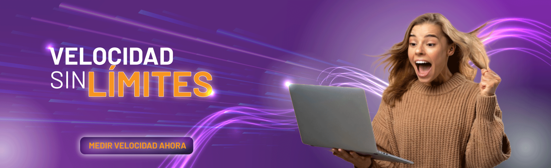 Banner test de velocidad de internet Velonet